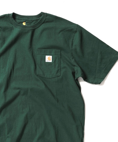 Carhartt(カーハート)の「carhartt/カーハート Workwear ビッグシルエット ポケット半袖 ロゴ Tシャツ ワッペン トップス(Tシャツ/カットソー・メンズ・エメラルドブルー/ブラック/ダークブラウン/ベージュ/ネイビー/グリーン/ヘザーグレー/バーガンディー/ヘザーチャコール/コバルトブルー/グレイッシュブルー/グリーン系その他/ブラウン系その他/ピンク系その他/オレンジ系その他/ピンク系その他2/グリーン系その他2/レッド系その他/ブルー系その他2/ブルー系その他/グリーン系その他3/ホワイト/ブルー系その他3/レッド系その他2/ブルー系その他4/イエロー系その他/グリーン系その他4/ライトイエロー/オレンジ/グリーン系その他5/イエロー系その他2/ブルー系その他5/テラコッタ/ブルー系その他6/オレンジ系その他2/レッド系その他3・MEDIUM/LARGE/X-LARGE/XX-LARGE/SMALL/XXX-LARGE)」の9枚目の写真