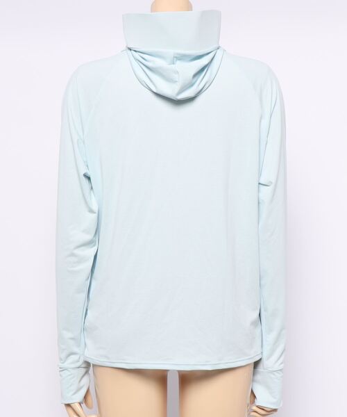 Lace Ladies(レースレディース)の「ハイネックフード付きUVカットヒンヤリラッシュガード(ラッシュガード・レディース・ホワイト/ライトブルー/ブラック/パープル/ネイビー/グレー/ピンク/ワインレッド・LL/S/M/L)」の9枚目の写真