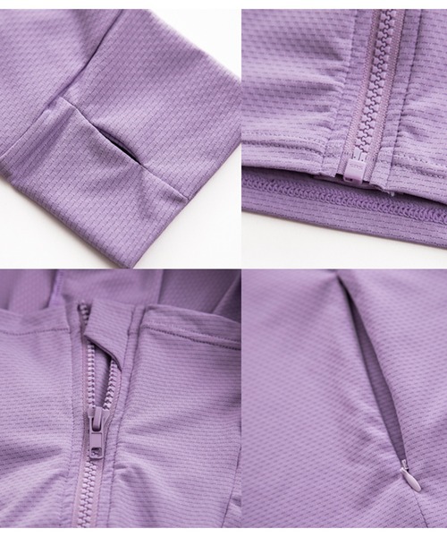 Lace Ladies(レースレディース)の「ハイネックフード付きUVカットヒンヤリラッシュガード(ラッシュガード・レディース・ホワイト/ライトブルー/ブラック/パープル/ネイビー/グレー/ピンク/ワインレッド・LL/S/M/L)」の17枚目の写真