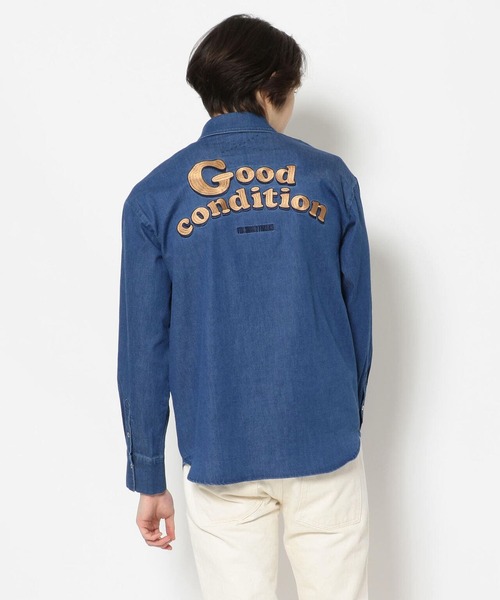 SUPERTHANKS（スーパーサンクス）の「SUPERTHANKS/スーパーサンクス/別注 シャツ（シャツ/ブラウス・メンズ・ホワイト/ブルー・MEDIUM/LARGE/X-LARGE）」の3枚目の写真