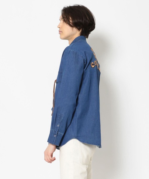 SUPERTHANKS（スーパーサンクス）の「SUPERTHANKS/スーパーサンクス/別注 シャツ（シャツ/ブラウス・メンズ・ホワイト/ブルー・MEDIUM/LARGE/X-LARGE）」の4枚目の写真