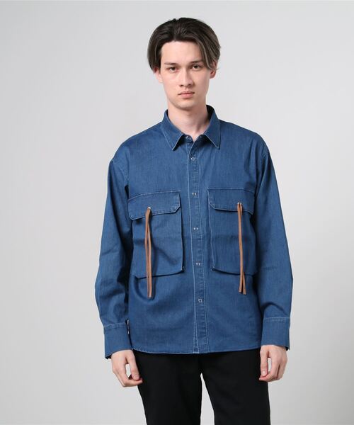 SUPERTHANKS（スーパーサンクス）の「SUPERTHANKS/スーパーサンクス/別注 シャツ（シャツ/ブラウス・メンズ・ホワイト/ブルー・MEDIUM/LARGE/X-LARGE）」の14枚目の写真