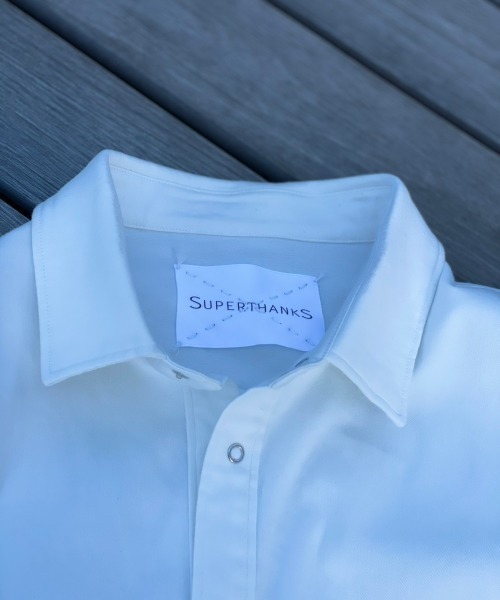 SUPERTHANKS（スーパーサンクス）の「SUPERTHANKS/スーパーサンクス/別注 シャツ（シャツ/ブラウス・メンズ・ホワイト/ブルー・MEDIUM/LARGE/X-LARGE）」の7枚目の写真