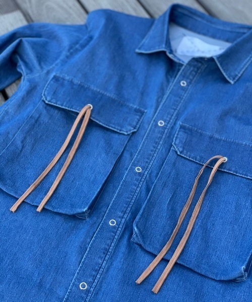 SUPERTHANKS（スーパーサンクス）の「SUPERTHANKS/スーパーサンクス/別注 シャツ（シャツ/ブラウス・メンズ・ホワイト/ブルー・MEDIUM/LARGE/X-LARGE）」の12枚目の写真