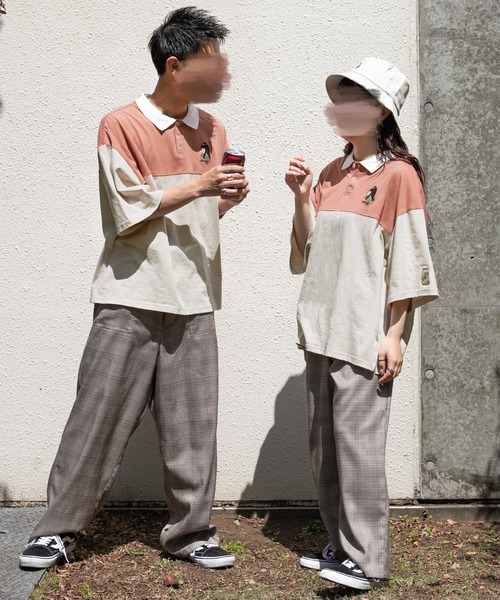 PairPair（ペアペア）の「【msy.コラボ】切り替えラガーシャツ(ユニセックス)（Tシャツ/カットソー・レディース・ライトベージュ/グリーン/ブルー・FREE）」の6枚目の写真