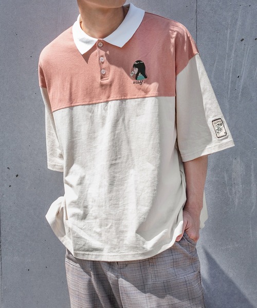 PairPair（ペアペア）の「【msy.コラボ】切り替えラガーシャツ(ユニセックス)（Tシャツ/カットソー・レディース・ライトベージュ/グリーン/ブルー・FREE）」の13枚目の写真