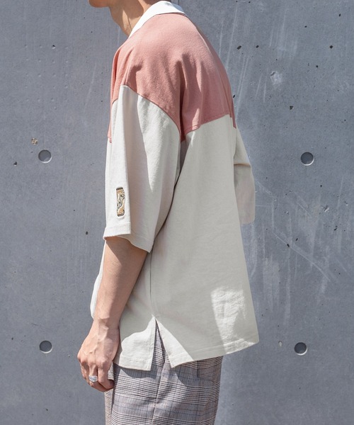 PairPair（ペアペア）の「【msy.コラボ】切り替えラガーシャツ(ユニセックス)（Tシャツ/カットソー・レディース・ライトベージュ/グリーン/ブルー・FREE）」の14枚目の写真