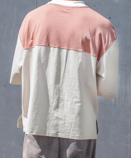 PairPair（ペアペア）の「【msy.コラボ】切り替えラガーシャツ(ユニセックス)（Tシャツ/カットソー・レディース・ライトベージュ/グリーン/ブルー・FREE）」の15枚目の写真