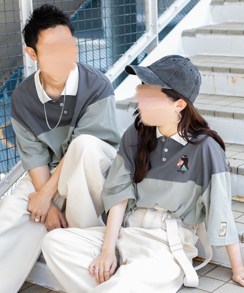 PairPair（ペアペア）の「【msy.コラボ】切り替えラガーシャツ(ユニセックス)（Tシャツ/カットソー・レディース・ライトベージュ/グリーン/ブルー・FREE）」の16枚目の写真