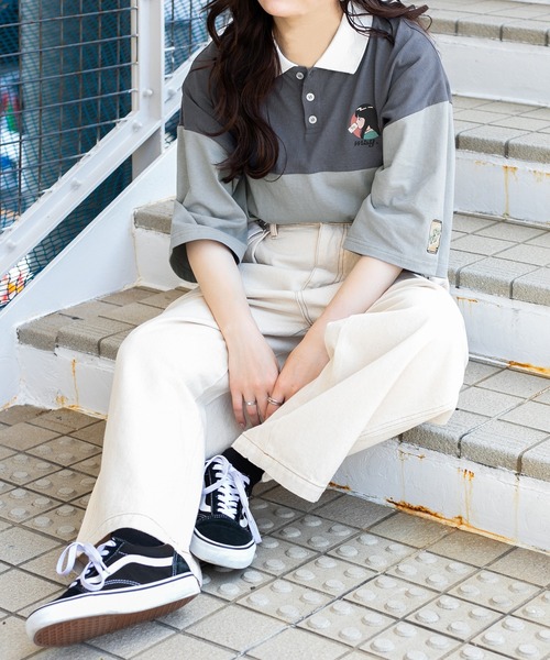 PairPair（ペアペア）の「【msy.コラボ】切り替えラガーシャツ(ユニセックス)（Tシャツ/カットソー・レディース・ライトベージュ/グリーン/ブルー・FREE）」の18枚目の写真