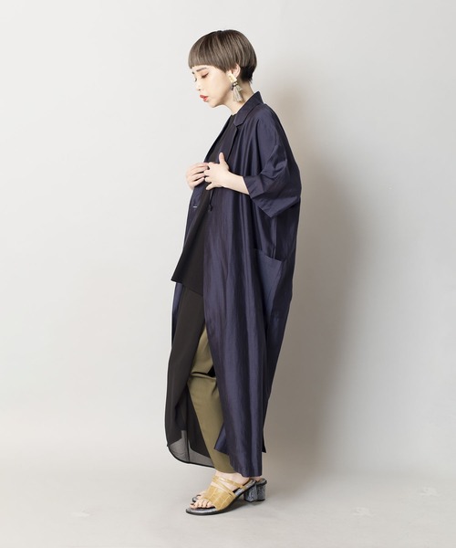 【osmosis】美品　オズモーシス　ネイビー　バックレイヤードコート 2025年最新】OSMOSIS カラー：ブルー系 ロングコートの人気