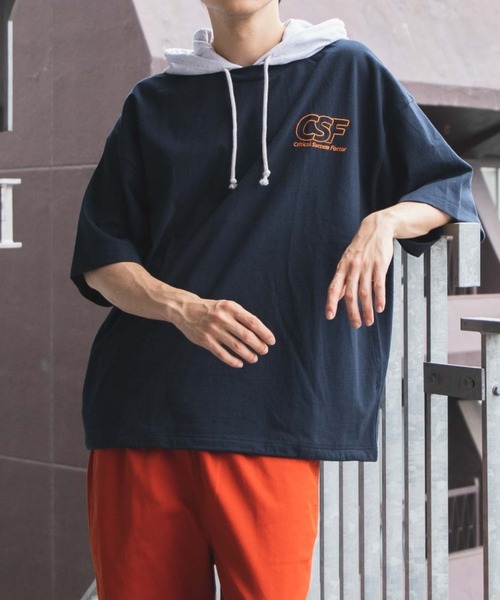 WEGO(ウィゴー)の「WEGO/ヘビーウエイト ロゴ刺繍Tパカ(Tシャツ/カットソー・メンズ・ホワイト/ダークグリーン/ネイビー/ホワイト系その他5/グリーン系その他5/ブルー系その他5/グリーン/ブルー/スミクロ・MEDIUM/LARGE)」の7枚目の写真