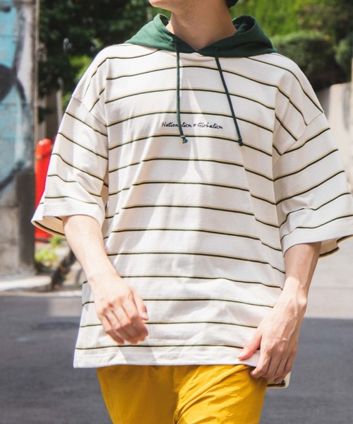 WEGO(ウィゴー)の「WEGO/ヘビーウエイト ロゴ刺繍Tパカ(Tシャツ/カットソー・メンズ・ホワイト/ダークグリーン/ネイビー/ホワイト系その他5/グリーン系その他5/ブルー系その他5/グリーン/ブルー/スミクロ・MEDIUM/LARGE)」の3枚目の写真