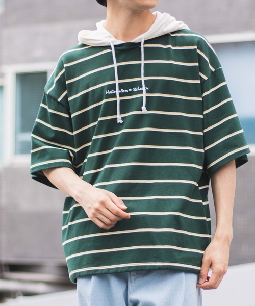 WEGO(ウィゴー)の「WEGO/ヘビーウエイト ロゴ刺繍Tパカ(Tシャツ/カットソー・メンズ・ホワイト/ダークグリーン/ネイビー/ホワイト系その他5/グリーン系その他5/ブルー系その他5/グリーン/ブルー/スミクロ・MEDIUM/LARGE)」の1枚目の写真