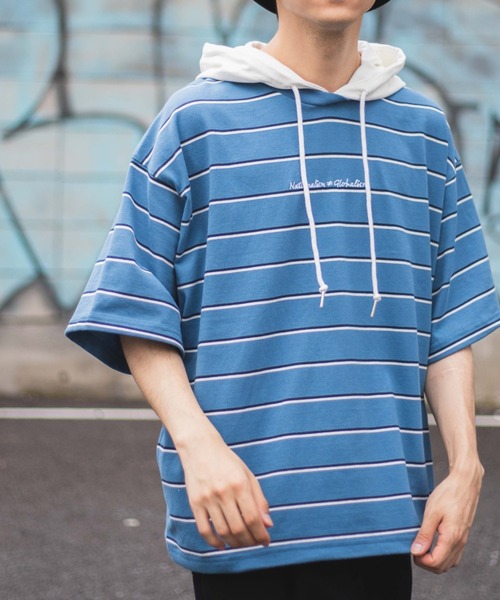 WEGO(ウィゴー)の「WEGO/ヘビーウエイト ロゴ刺繍Tパカ(Tシャツ/カットソー・メンズ・ホワイト/ダークグリーン/ネイビー/ホワイト系その他5/グリーン系その他5/ブルー系その他5/グリーン/ブルー/スミクロ・MEDIUM/LARGE)」の9枚目の写真