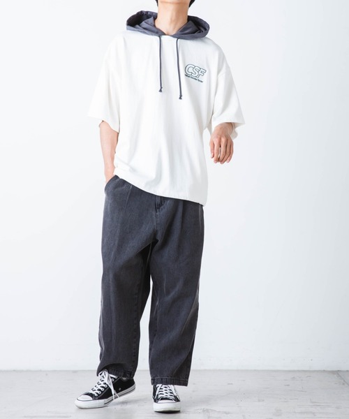 WEGO(ウィゴー)の「WEGO/ヘビーウエイト ロゴ刺繍Tパカ(Tシャツ/カットソー・メンズ・ホワイト/ダークグリーン/ネイビー/ホワイト系その他5/グリーン系その他5/ブルー系その他5/グリーン/ブルー/スミクロ・MEDIUM/LARGE)」の10枚目の写真