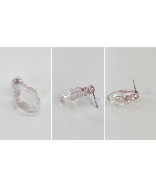 select MOCA(セレクトモカ)の「2021 SS ウェーブフープクリアピアス(ピアス(両耳用)・レディース・ピンク/ライトブラウン・FREE)」の14枚目の写真