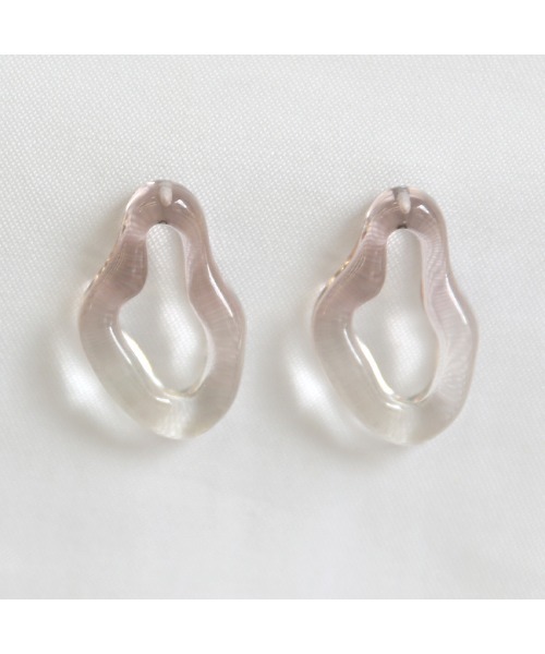 select MOCA(セレクトモカ)の「2021 SS ウェーブフープクリアピアス(ピアス(両耳用)・レディース・ピンク/ライトブラウン・FREE)」の12枚目の写真