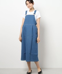 マキシ丈バックリボンデニムキャミワンピース