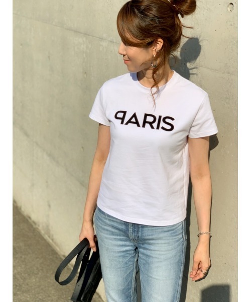 Day and Grade（デイアンドグレイド）の「PARISロゴTシャツ（Tシャツ/カットソー・レディース・ホワイト/ブラック/ベージュ・FREE）」の12枚目の写真