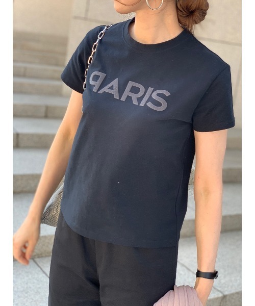 Day and Grade（デイアンドグレイド）の「PARISロゴTシャツ（Tシャツ/カットソー・レディース・ホワイト/ブラック/ベージュ・FREE）」の4枚目の写真
