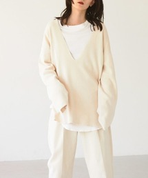 TODAYFUL - Washed Vneck Knit ウォッシュVネックニット　コットン　ブラック TODAYFUL（トゥデイフル）の「TODAYFUL(トゥデイフル) 