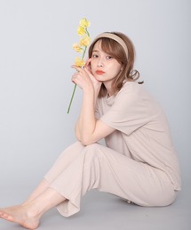 しゃりしゃりテレコ上下セットルームウェア パジャマ