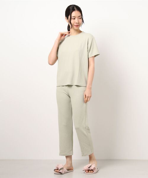 Dita（ディータ）の「しゃりしゃりテレコ上下セットルームウェア パジャマ（ルームウェア/パジャマ・レディース・ブラック/ベージュ/オリーブ/スモークピンク・FREE）」の8枚目の写真