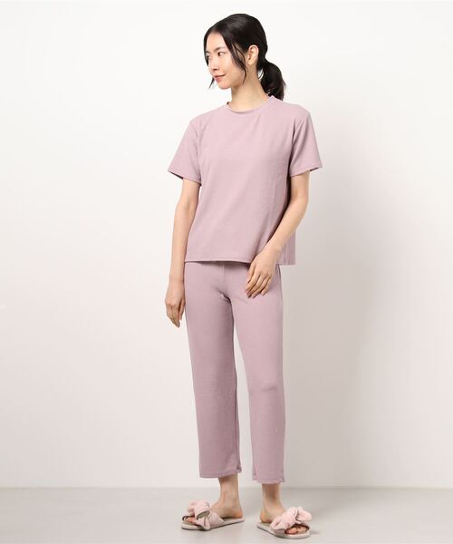 Dita（ディータ）の「しゃりしゃりテレコ上下セットルームウェア パジャマ（ルームウェア/パジャマ・レディース・ブラック/ベージュ/オリーブ/スモークピンク・FREE）」の7枚目の写真