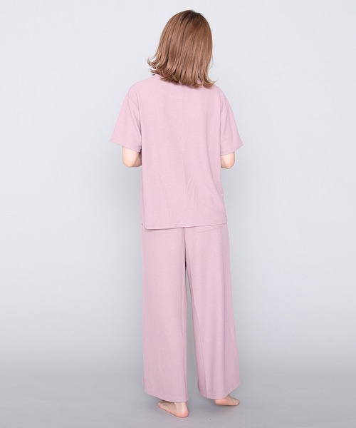 Dita（ディータ）の「しゃりしゃりテレコ上下セットルームウェア パジャマ（ルームウェア/パジャマ・レディース・ブラック/ベージュ/オリーブ/スモークピンク・FREE）」の11枚目の写真