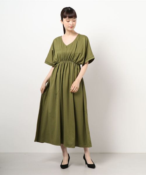 KOBE LETTUCE(コウベレタス)の「選べる2丈カットソーフレアワンピース(ワンピース・レディース・ブラック/ベージュ/オリーブ/ミント/ブラック系その他/グリーン系その他/ベージュ系その他/グリーン系その他2・1/2)」の16枚目の写真