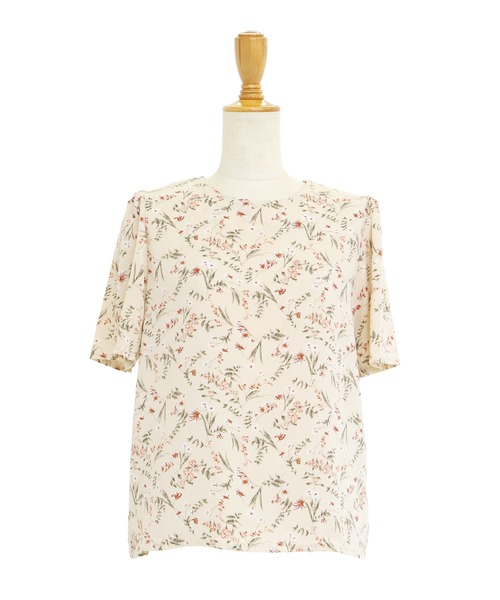 BLUEEAST（ブルーイースト）の「花柄パフスリーブブラウス（シャツ/ブラウス・レディース・ベージュ/ブラック・MEDIUM）」の13枚目の写真