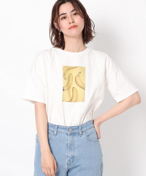 THE SHOP TK （ザ ショップ ティーケー ）の「◆フタバフルーツコラボフォトTシャツ（Tシャツ/カットソー・レディース・ホワイト系その他/ベージュ系/レッド系・12/13）」の2枚目の写真