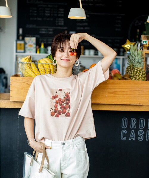 THE SHOP TK （ザ ショップ ティーケー ）の「◆フタバフルーツコラボフォトTシャツ（Tシャツ/カットソー・レディース・ホワイト系その他/ベージュ系/レッド系・12/13）」の11枚目の写真