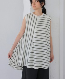 AMERICAN HOLIC | ボーダーノースリーブカットプルオーバー(Tシャツ/カットソー)