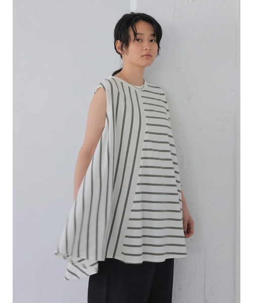 AMERICAN HOLIC（アメリカンホリック）の「ボーダーノースリーブカットプルオーバー（Tシャツ/カットソー・レディース・ブラック系その他4/その他7・M/L）」の6枚目の写真