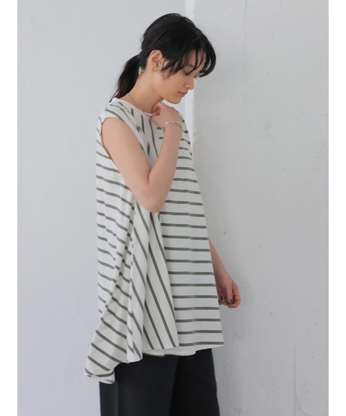 AMERICAN HOLIC（アメリカンホリック）の「ボーダーノースリーブカットプルオーバー（Tシャツ/カットソー・レディース・ブラック系その他4/その他7・M/L）」の7枚目の写真