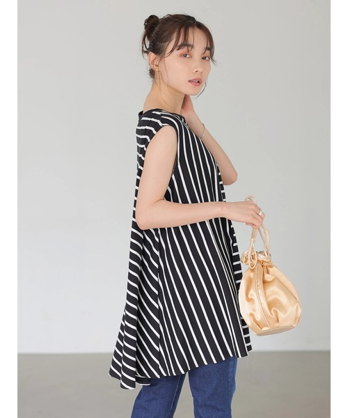 AMERICAN HOLIC（アメリカンホリック）の「ボーダーノースリーブカットプルオーバー（Tシャツ/カットソー・レディース・ブラック系その他4/その他7・M/L）」の11枚目の写真