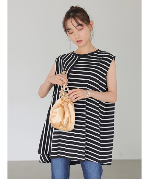 AMERICAN HOLIC（アメリカンホリック）の「ボーダーノースリーブカットプルオーバー（Tシャツ/カットソー・レディース・ブラック系その他4/その他7・M/L）」の13枚目の写真