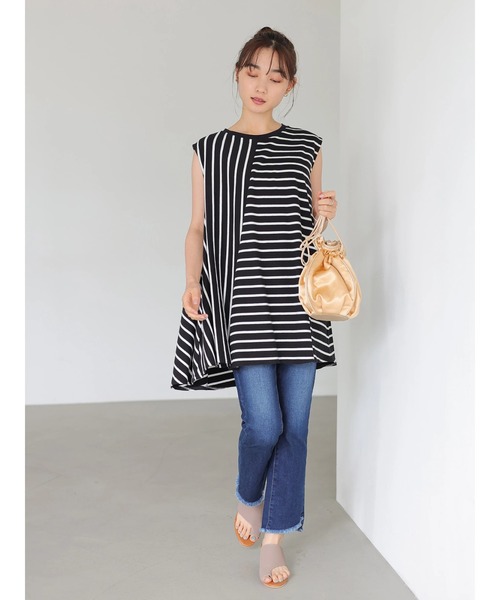 AMERICAN HOLIC（アメリカンホリック）の「ボーダーノースリーブカットプルオーバー（Tシャツ/カットソー・レディース・ブラック系その他4/その他7・M/L）」の14枚目の写真