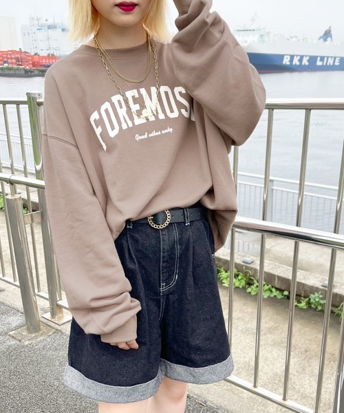 apres jour（アプレジュール）の「ロゴスウェット【ZOZOTOWN限定アイテム】【７PO】（スウェット・レディース・オートミール/モカ/ダークグリーン/ダークブルー/アイボリー・X-LARGE/フリー）」の8枚目の写真