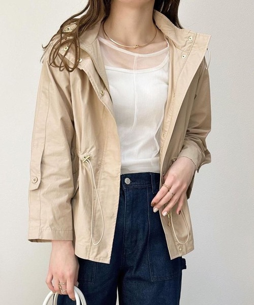 libelle more(リベル モア)の「《撥水加工》 ウエストドロスト マウンテンパーカー(マウンテンパーカー・レディース・モカ/ブラック/グレイッシュベージュ/ネイビー/カーキ/ベージュ・M/L)」の4枚目の写真