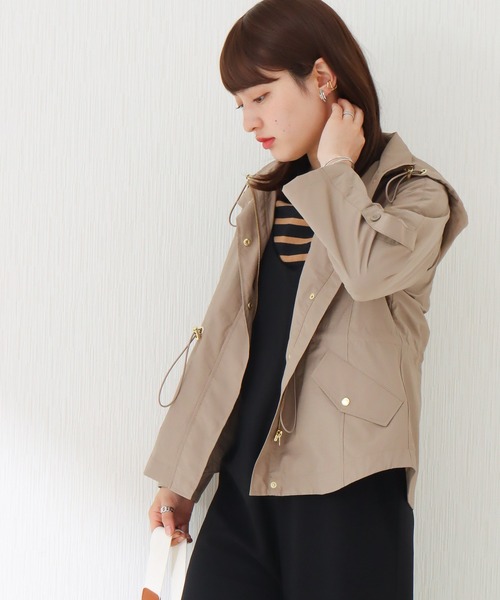 libelle more(リベル モア)の「《撥水加工》 ウエストドロスト マウンテンパーカー(マウンテンパーカー・レディース・モカ/ブラック/グレイッシュベージュ/ネイビー/カーキ/ベージュ・M/L)」の15枚目の写真