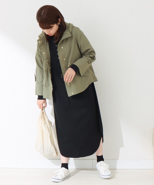 libelle more(リベル モア)の「《撥水加工》 ウエストドロスト マウンテンパーカー(マウンテンパーカー・レディース・モカ/ブラック/グレイッシュベージュ/ネイビー/カーキ/ベージュ・M/L)」の18枚目の写真