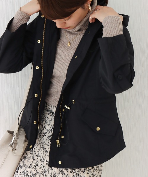 libelle more(リベル モア)の「《撥水加工》 ウエストドロスト マウンテンパーカー(マウンテンパーカー・レディース・モカ/ブラック/グレイッシュベージュ/ネイビー/カーキ/ベージュ・M/L)」の8枚目の写真