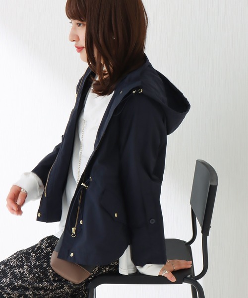 libelle more(リベル モア)の「《撥水加工》 ウエストドロスト マウンテンパーカー(マウンテンパーカー・レディース・モカ/ブラック/グレイッシュベージュ/ネイビー/カーキ/ベージュ・M/L)」の11枚目の写真