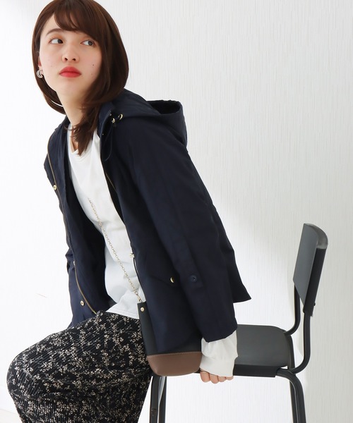 libelle more(リベル モア)の「《撥水加工》 ウエストドロスト マウンテンパーカー(マウンテンパーカー・レディース・モカ/ブラック/グレイッシュベージュ/ネイビー/カーキ/ベージュ・M/L)」の12枚目の写真