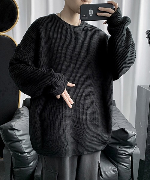 NKNIT ンニット　ブラック　ニット　セーター nknitハートパターンニット