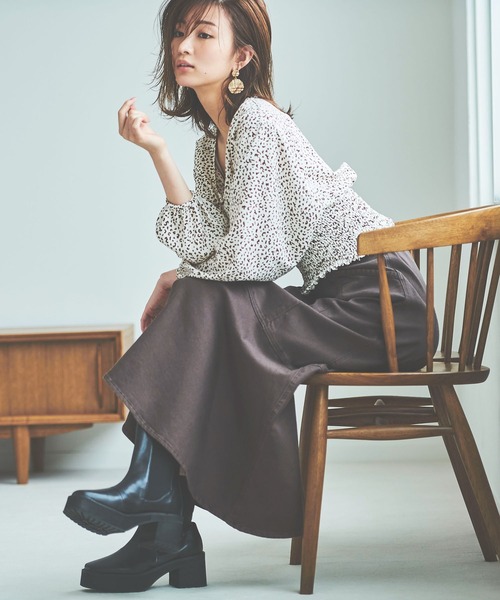 FREE'S MART（フリーズマート）の「◆サイドゴアヒールブーツ（ブーツ・レディース・ホワイト/ブラック・MEDIUM/LARGE）」の5枚目の写真