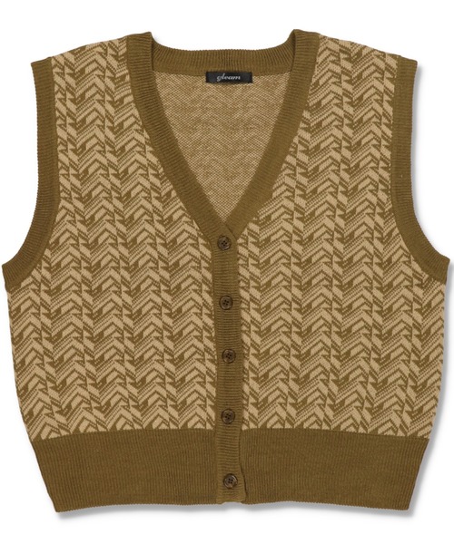 SPINNS（スピンズ）の「フロントボタン アクリル ジャガードニットベスト（ベスト・レディース・ネイビー/ブラック/グリーン・ONESIZE）」の13枚目の写真